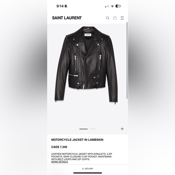 Saint Laurent Leather Jacket - Picture 8 of 8